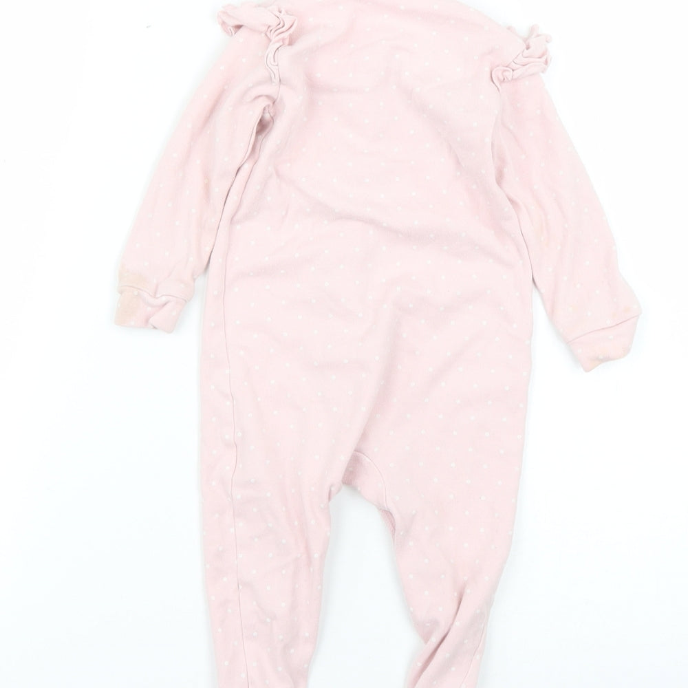 Matalan Baby Pink Polka Dot  Babygrow One-Piece Size 6-9 Months