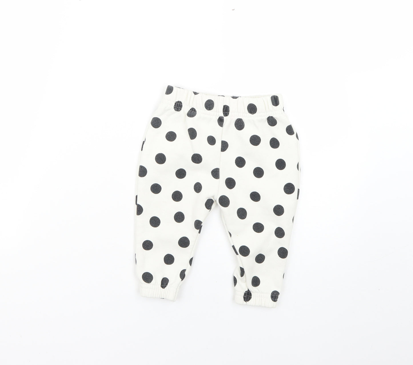 Primark Baby White Polka Dot  Jogger Trousers Size 6-9 Months