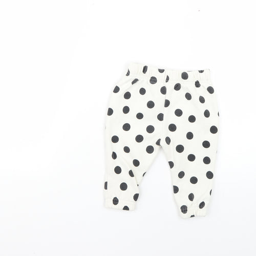 Primark Baby White Polka Dot  Jogger Trousers Size 6-9 Months
