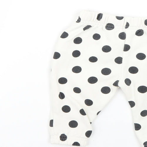 Primark Baby White Polka Dot  Jogger Trousers Size 6-9 Months