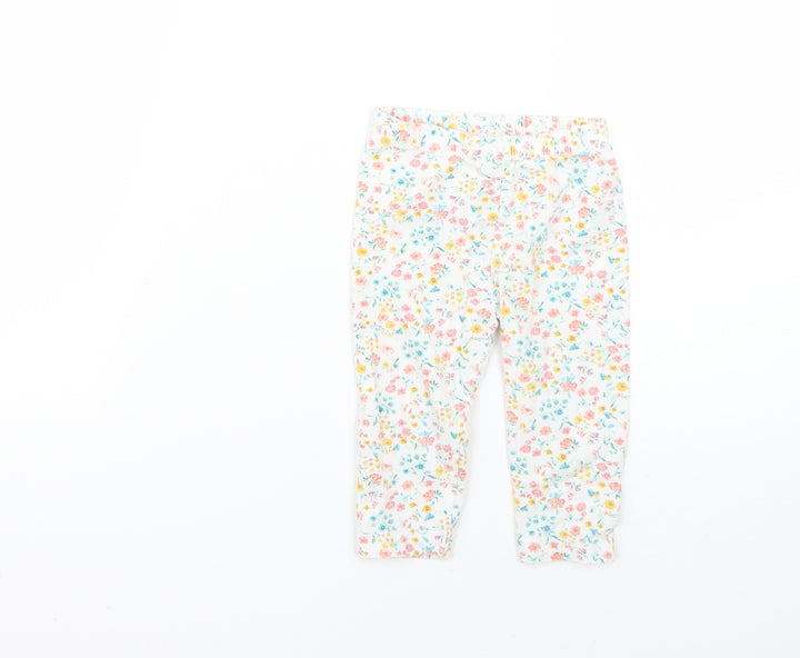 numeg Baby Multicoloured Floral Cropped Leggings Size 6-9 Months