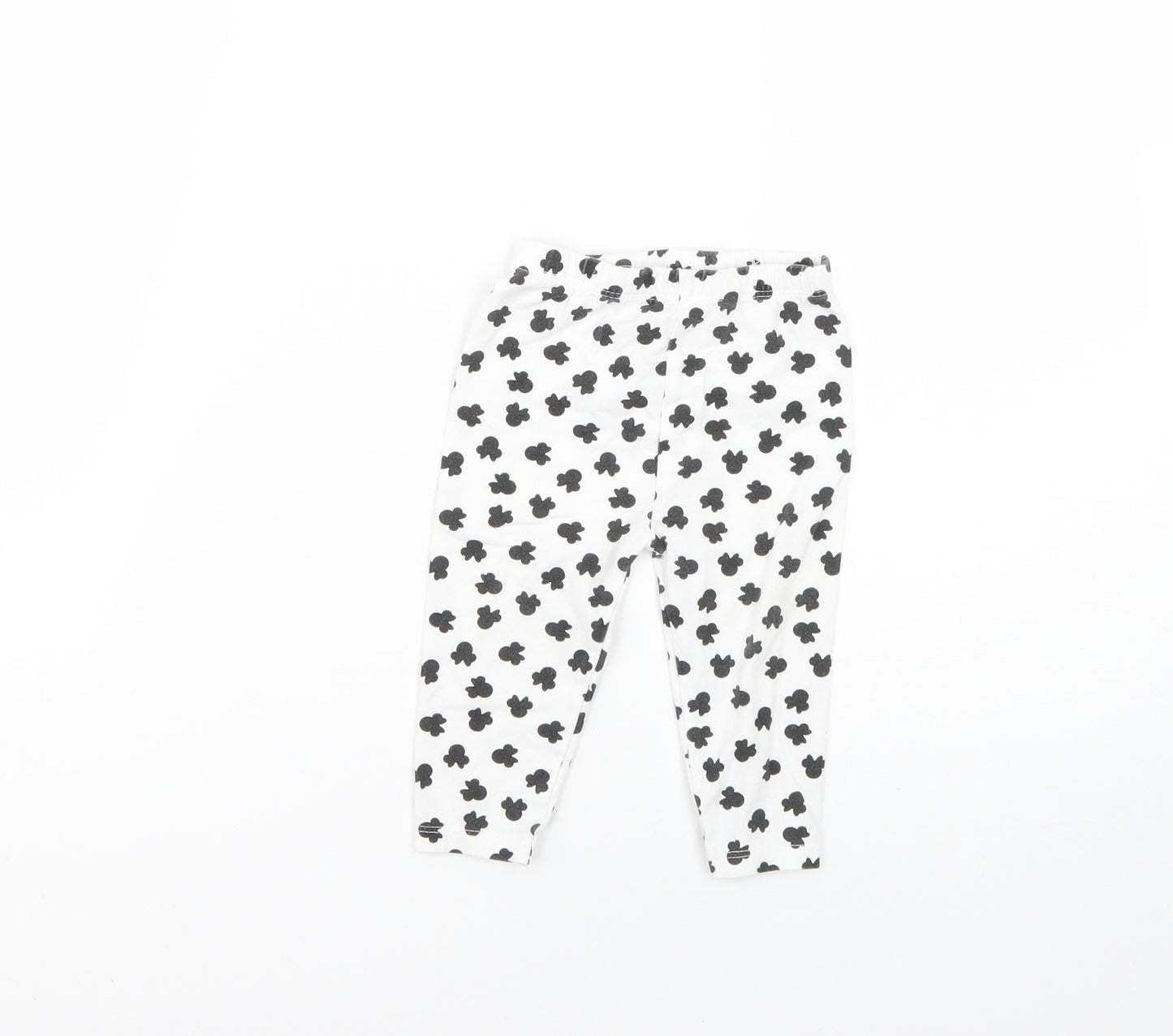 TU Baby White Geometric  Cropped Leggings Size 6-9 Months