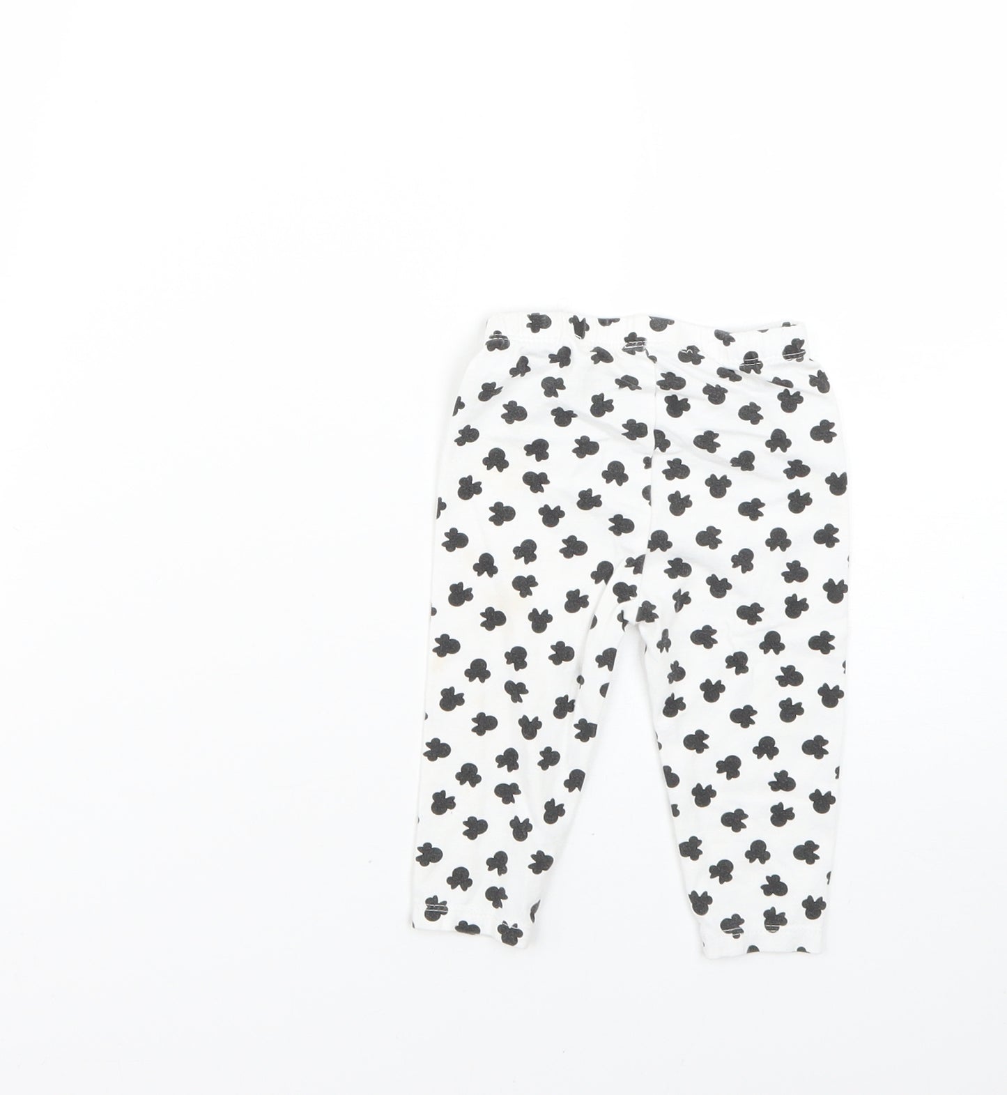 TU Baby White Geometric  Cropped Leggings Size 6-9 Months
