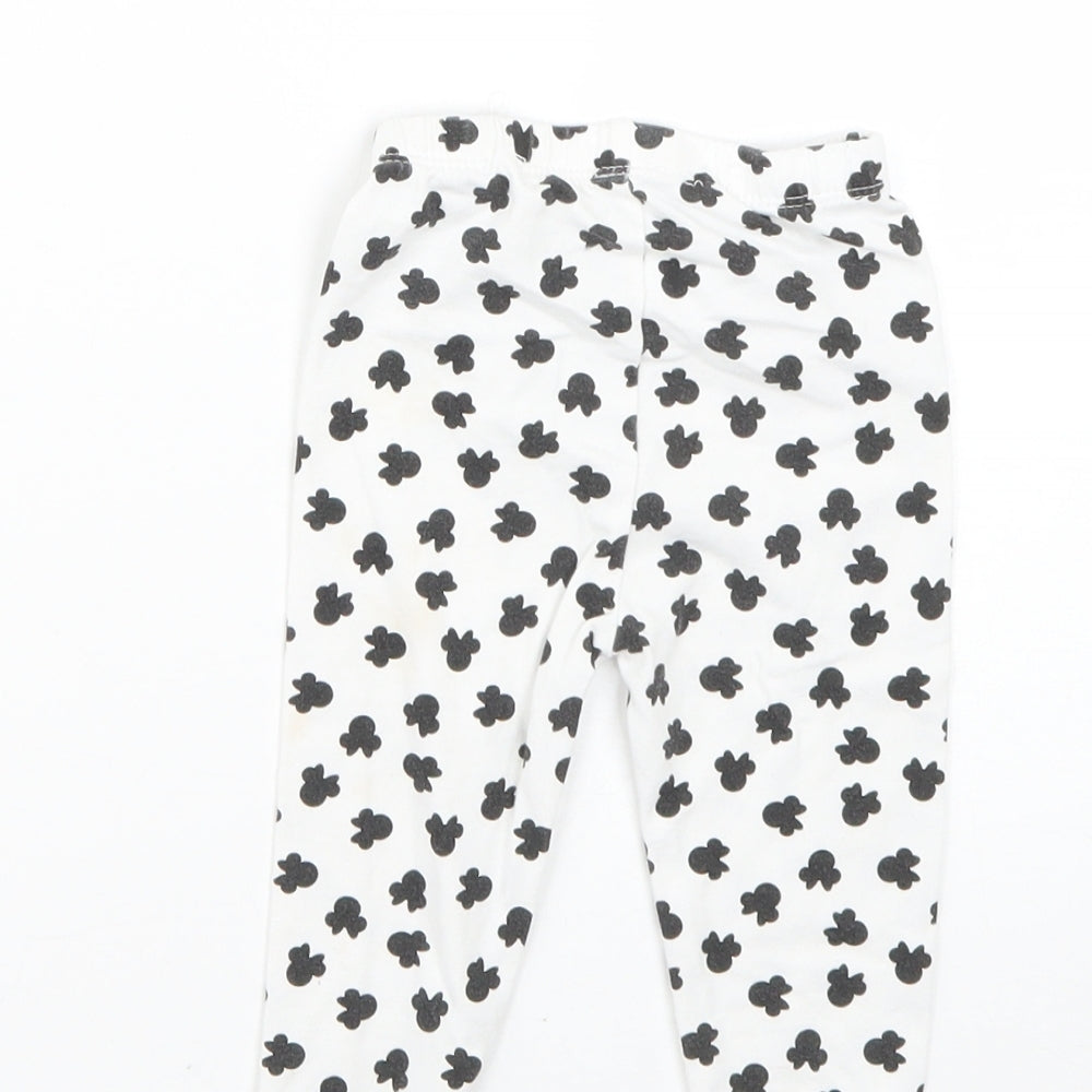 TU Baby White Geometric  Cropped Leggings Size 6-9 Months