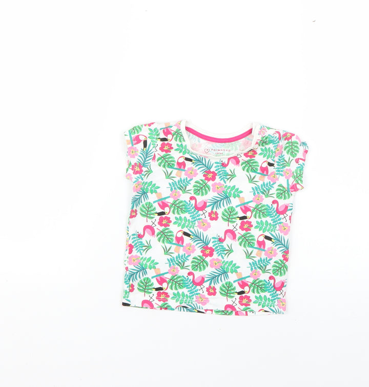 Primark Baby Multicoloured Floral Basic T-Shirt Size 6-9 Months