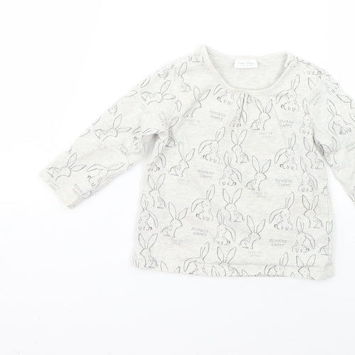 NEXT Baby Grey Geometric  Basic T-Shirt Size 6-9 Months