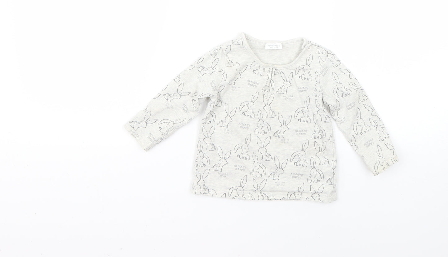 NEXT Baby Grey Geometric  Basic T-Shirt Size 6-9 Months