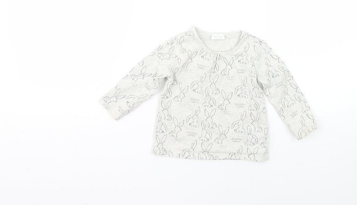 NEXT Baby Grey Geometric  Basic T-Shirt Size 6-9 Months