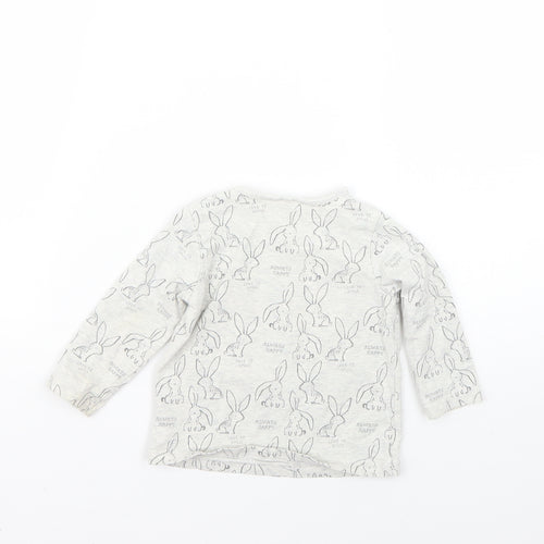 NEXT Baby Grey Geometric  Basic T-Shirt Size 6-9 Months