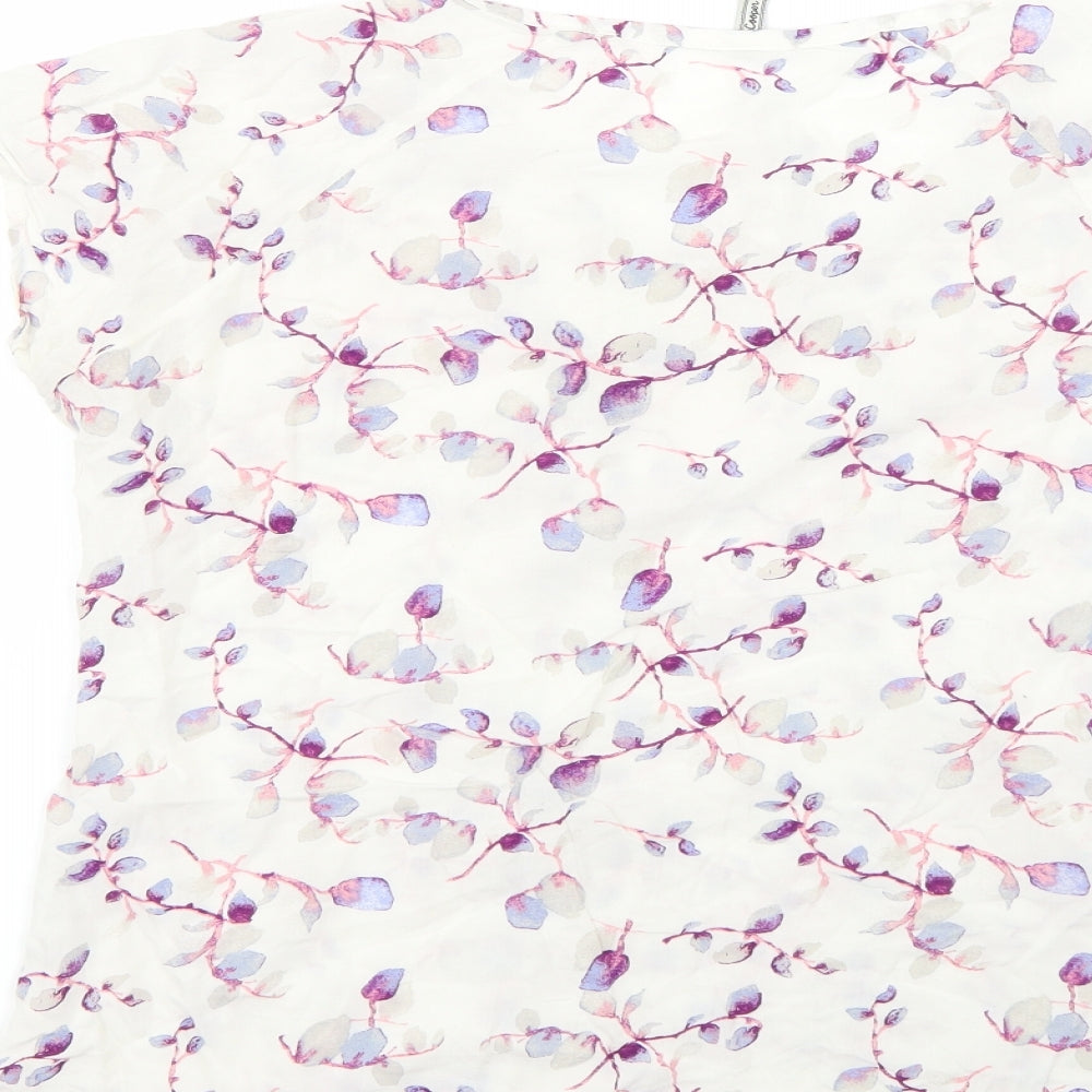 Lee Cooper Womens White Floral  Basic Blouse Size M