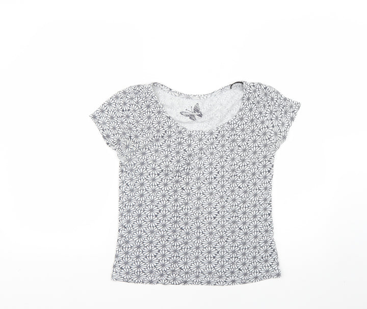 Debenhams Womens Grey Geometric  Basic T-Shirt Size 10