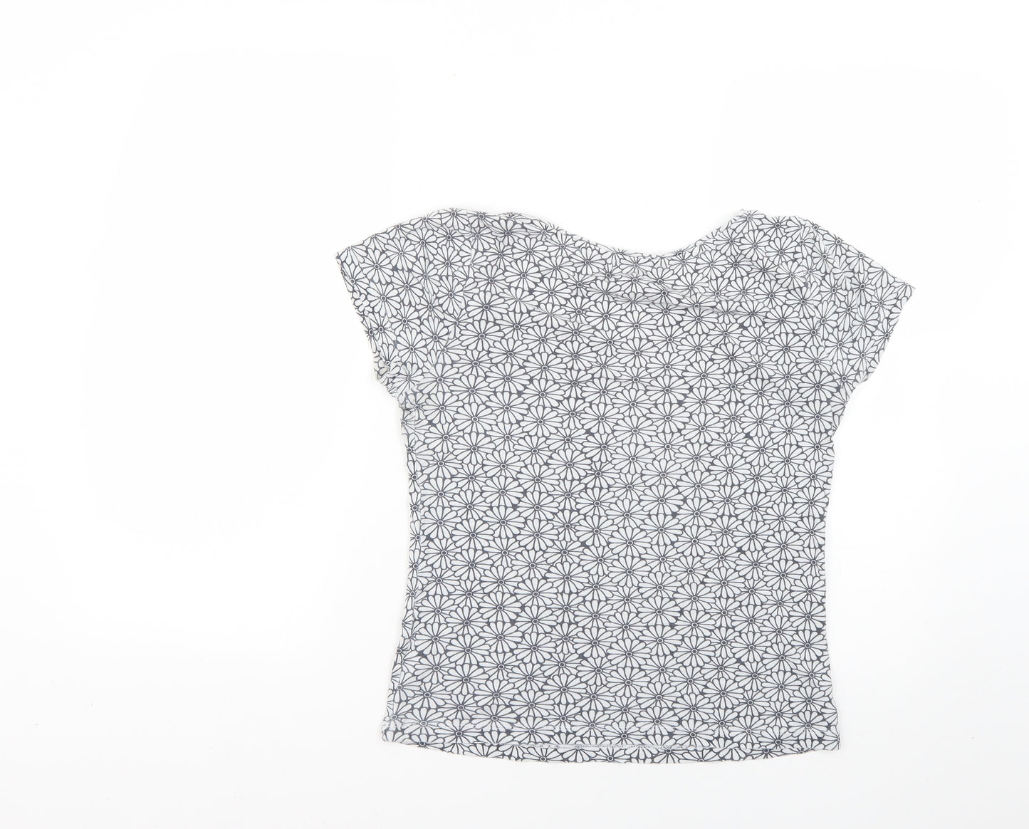 Debenhams Womens Grey Geometric  Basic T-Shirt Size 10