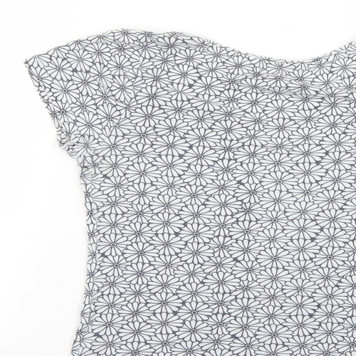 Debenhams Womens Grey Geometric  Basic T-Shirt Size 10