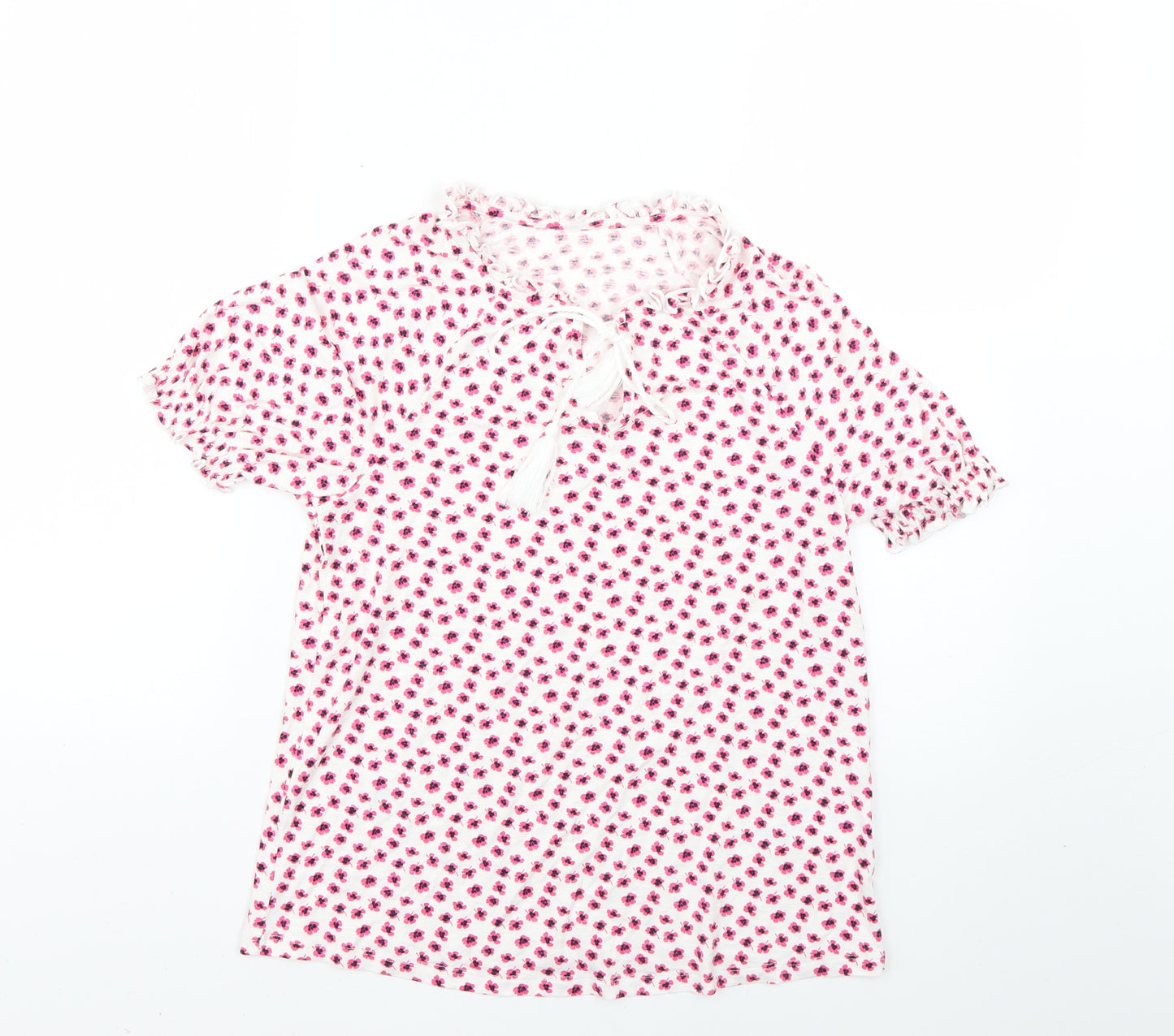Marks and Spencer Womens Multicoloured Floral  Basic T-Shirt Size 8