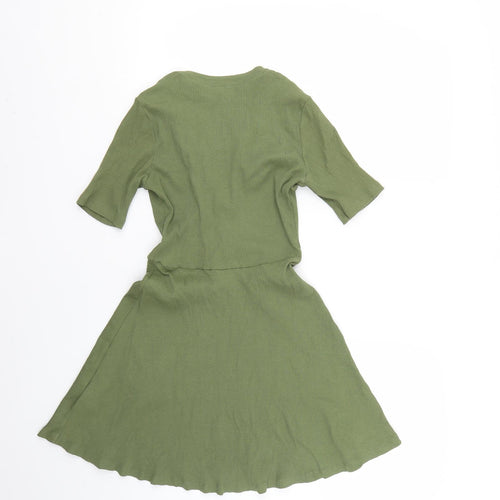 H&M Womens Green   Fit & Flare  Size 6