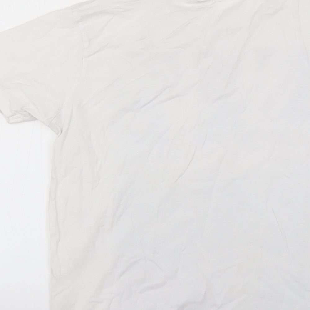 Cedar Wood State Mens White Geometric   T-Shirt Size M