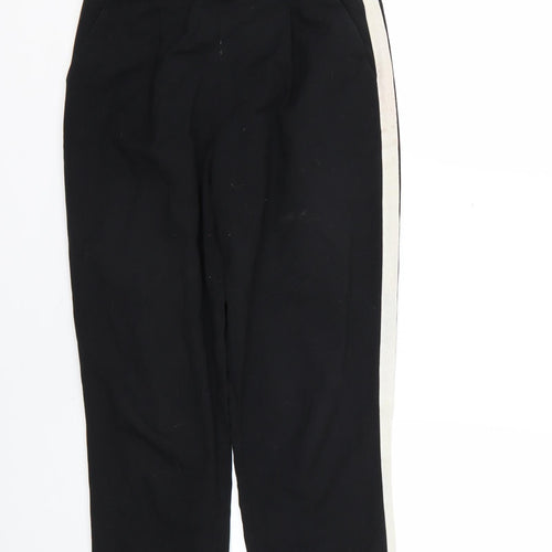 Stradivarius Womens Black Striped  Cropped Trousers Size S L22 in