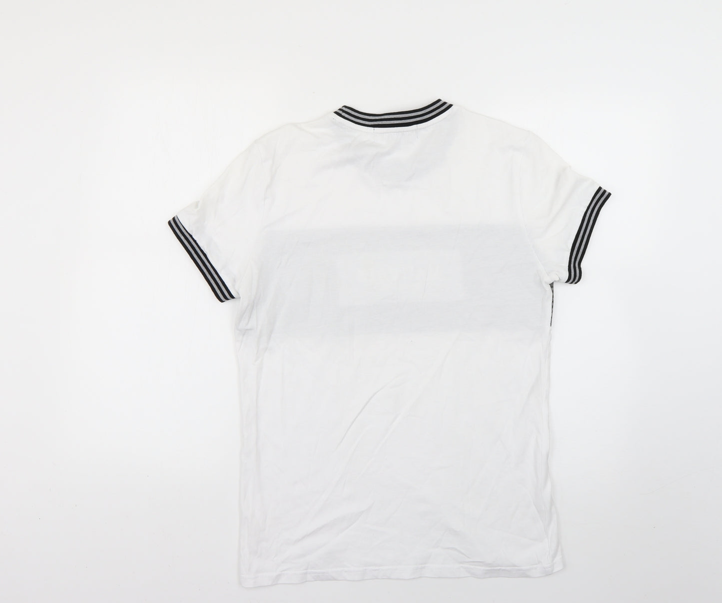 mauvais Mens White Check   T-Shirt Size S