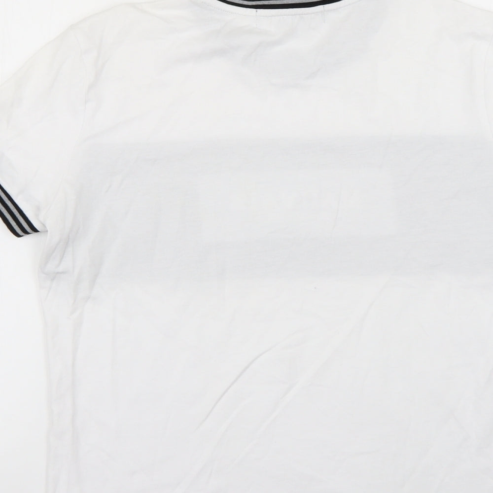 mauvais Mens White Check   T-Shirt Size S
