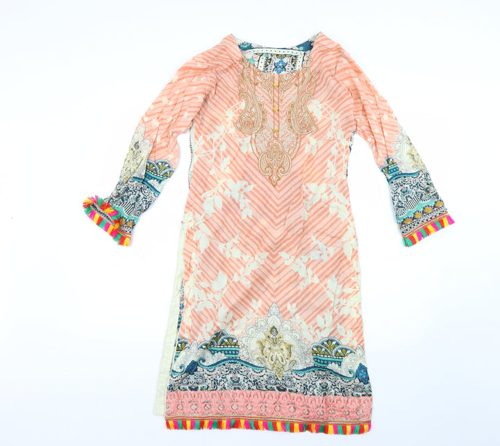 Preworn Womens Multicoloured Geometric  T-Shirt Dress  Size S