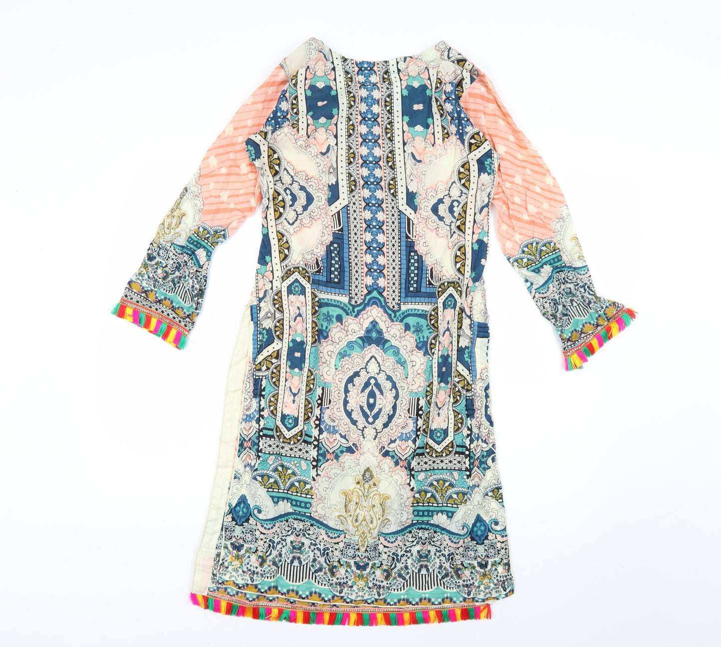 Preworn Womens Multicoloured Geometric  T-Shirt Dress  Size S