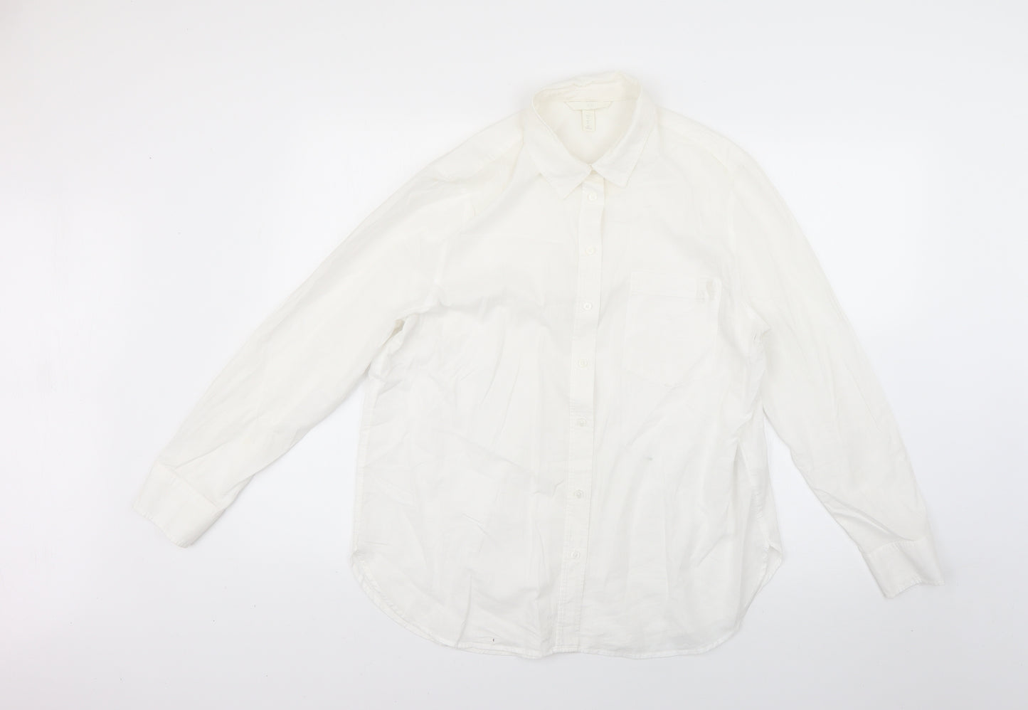 H&M Womens White   Basic Button-Up Size 10