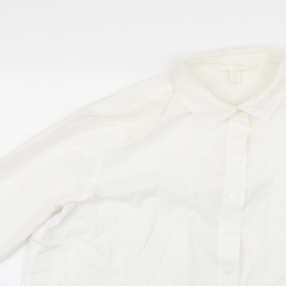 H&M Womens White   Basic Button-Up Size 10
