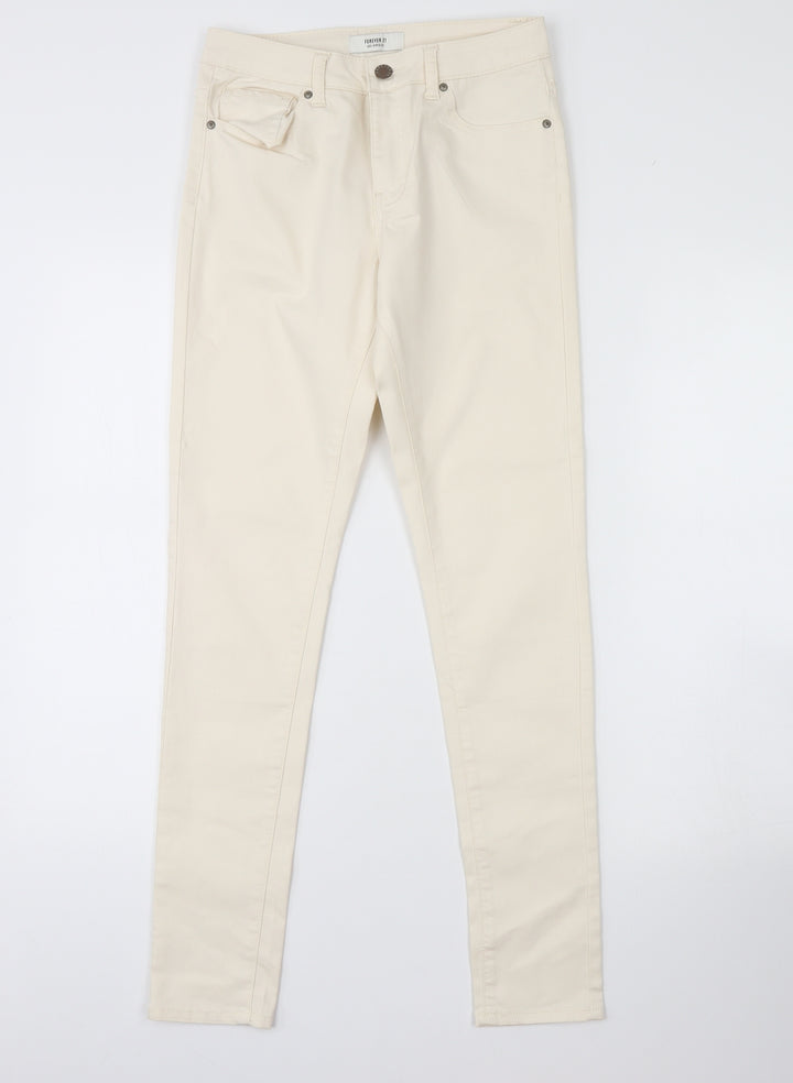 FOREVER 21 Womens Ivory  Denim Skinny Jeans Size 26 L29 in