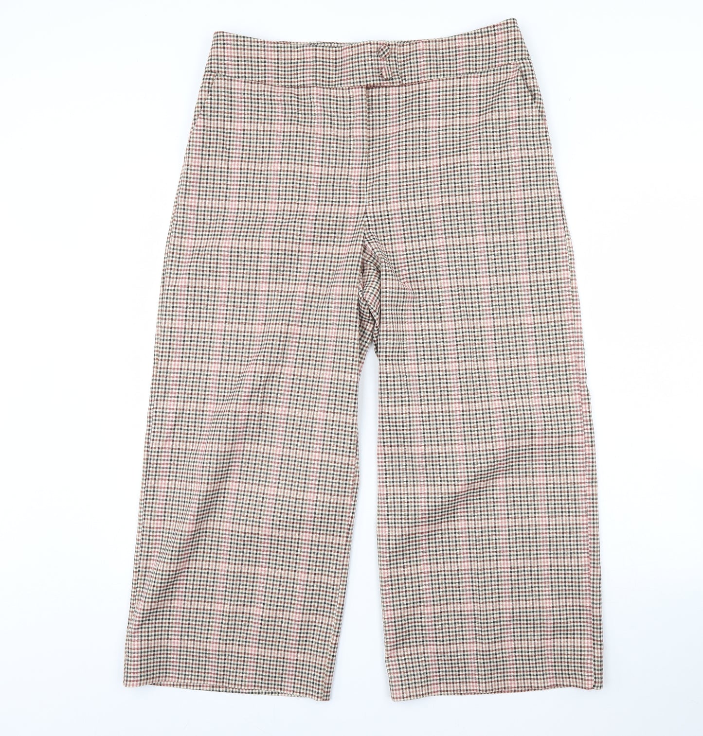 George Womens Beige Check  Cropped Trousers Size 14 L25 in