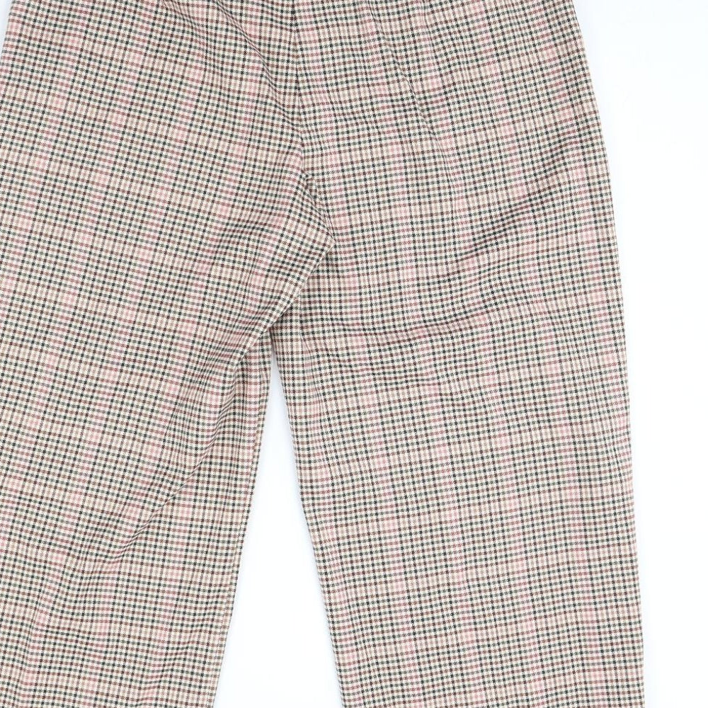 George Womens Beige Check  Cropped Trousers Size 14 L25 in
