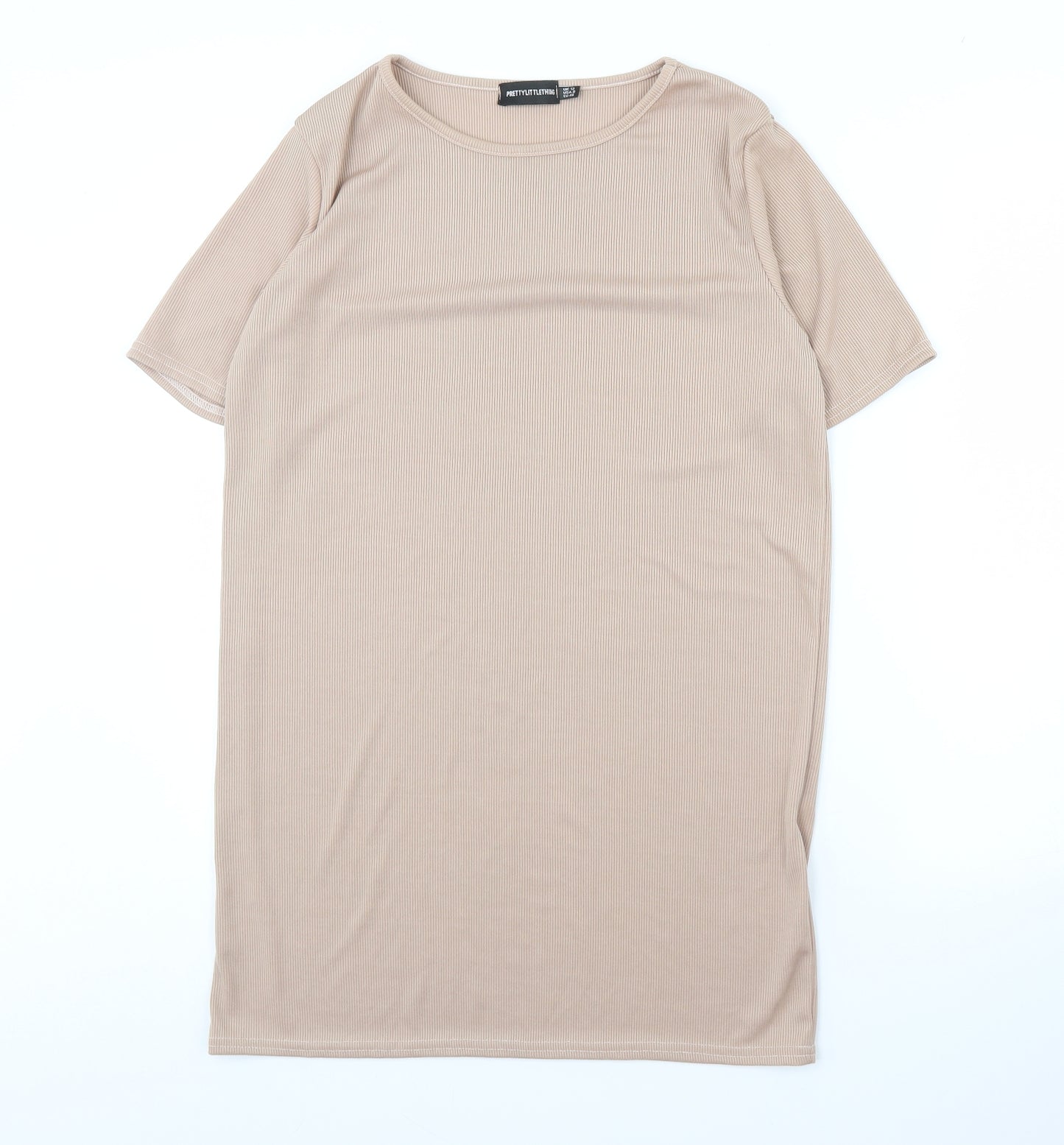 PRETTYLITTLETHING Womens Beige   T-Shirt Dress  Size 12