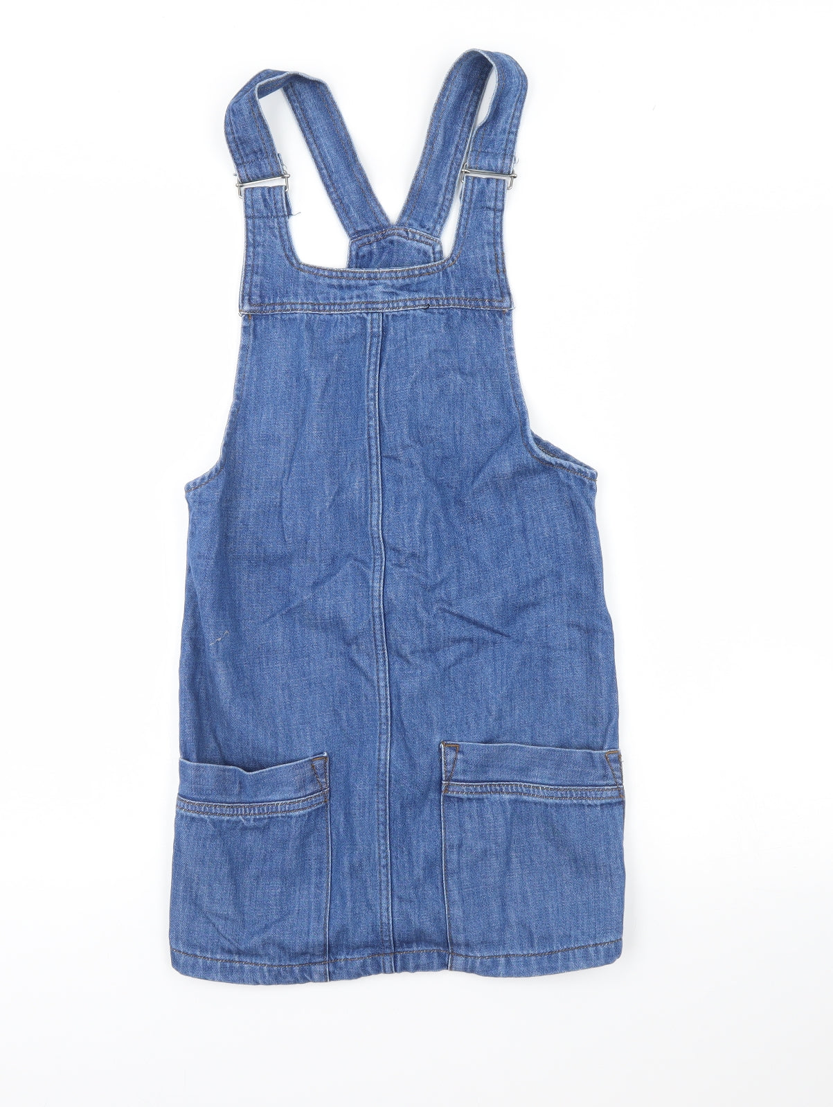 Topshop Womens Blue  Denim Pinafore/Dungaree Dress  Size 6