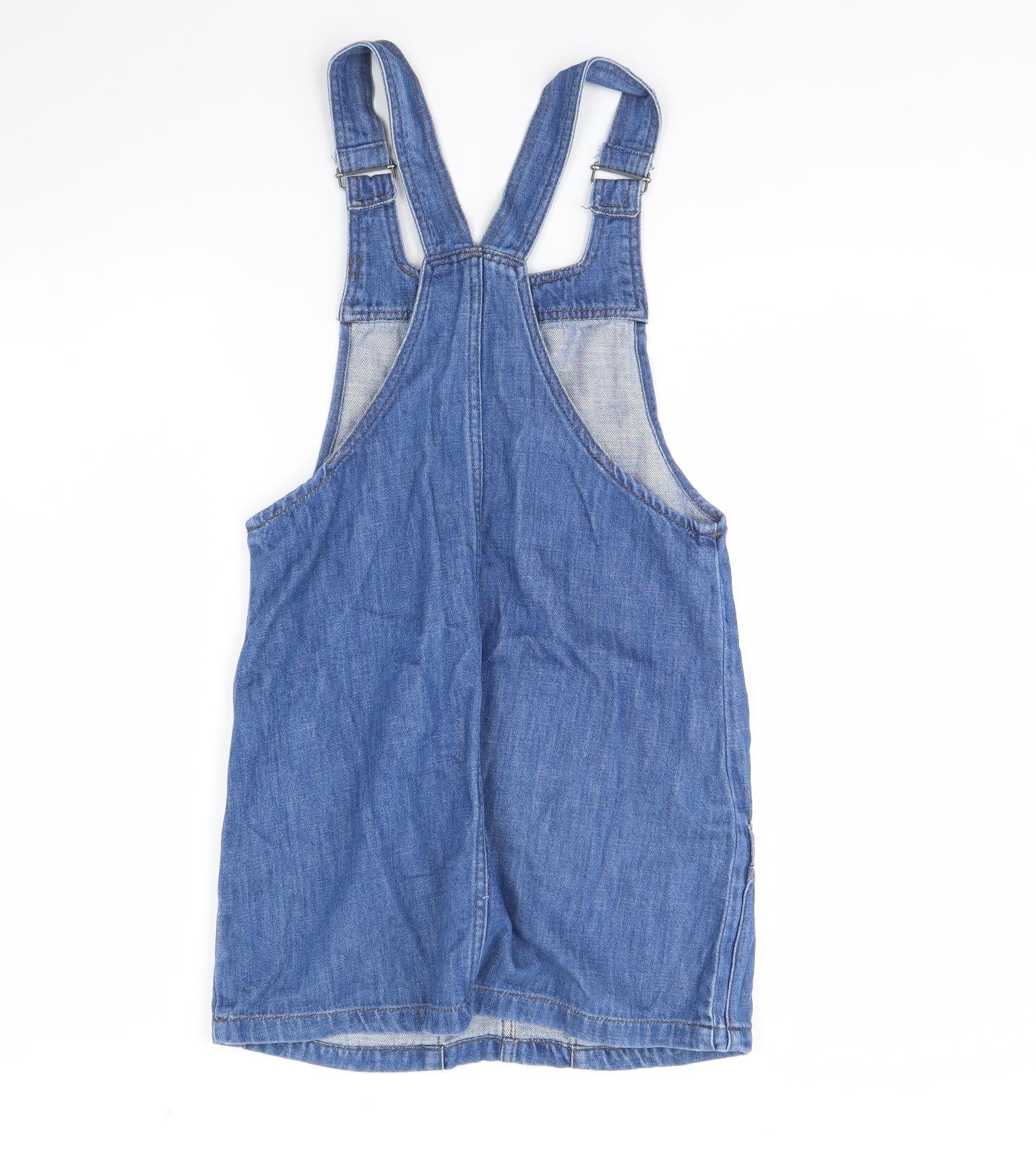 Topshop Womens Blue  Denim Pinafore/Dungaree Dress  Size 6