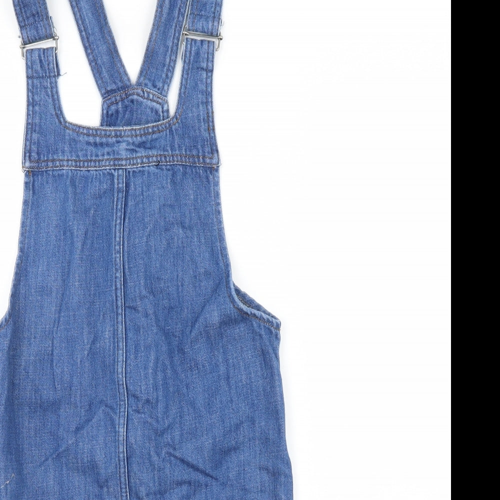 Topshop Womens Blue  Denim Pinafore/Dungaree Dress  Size 6