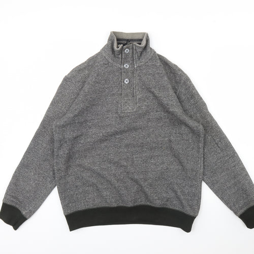Sand Stone Mens Grey   Henley Jumper Size M