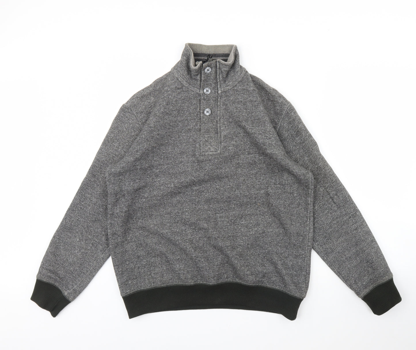 Sand Stone Mens Grey   Henley Jumper Size M