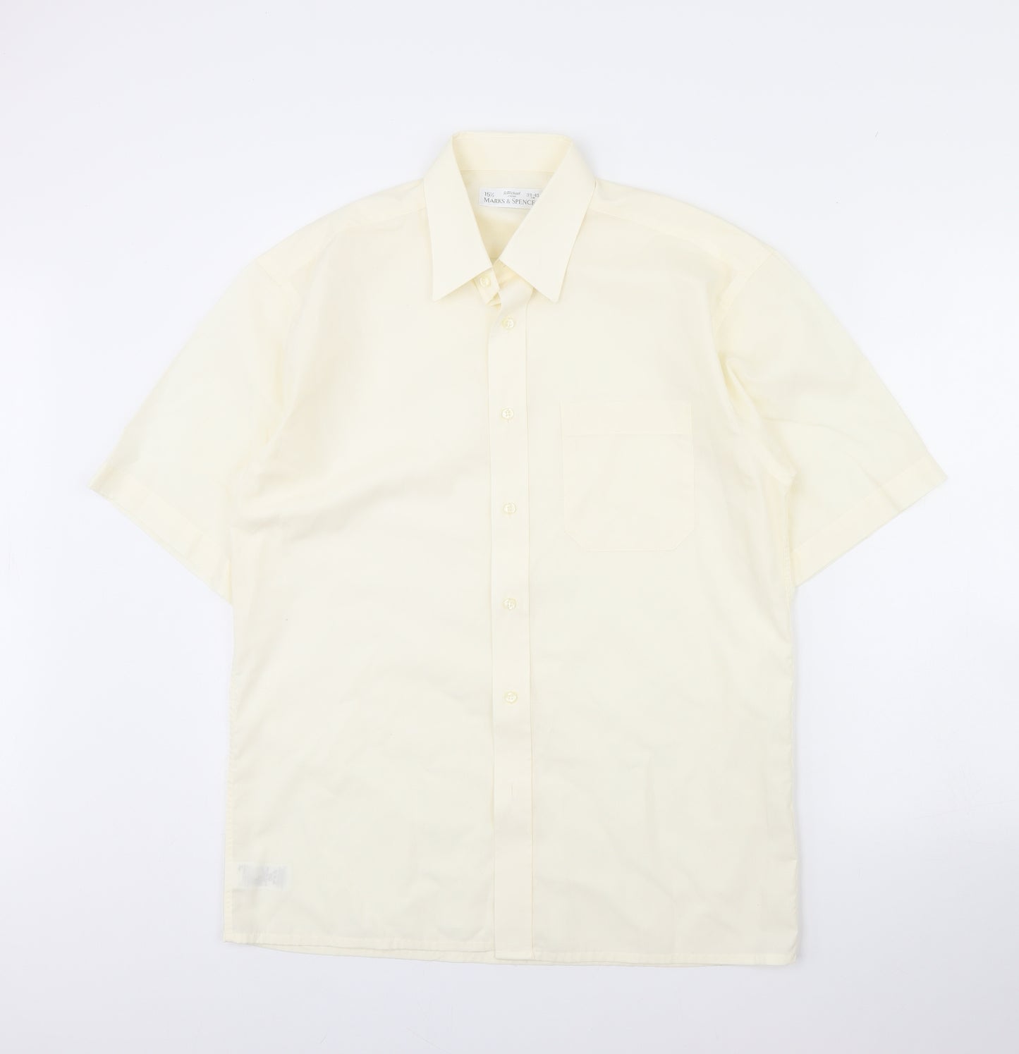 M&s Mens Ivory    Dress Shirt Size 15.5