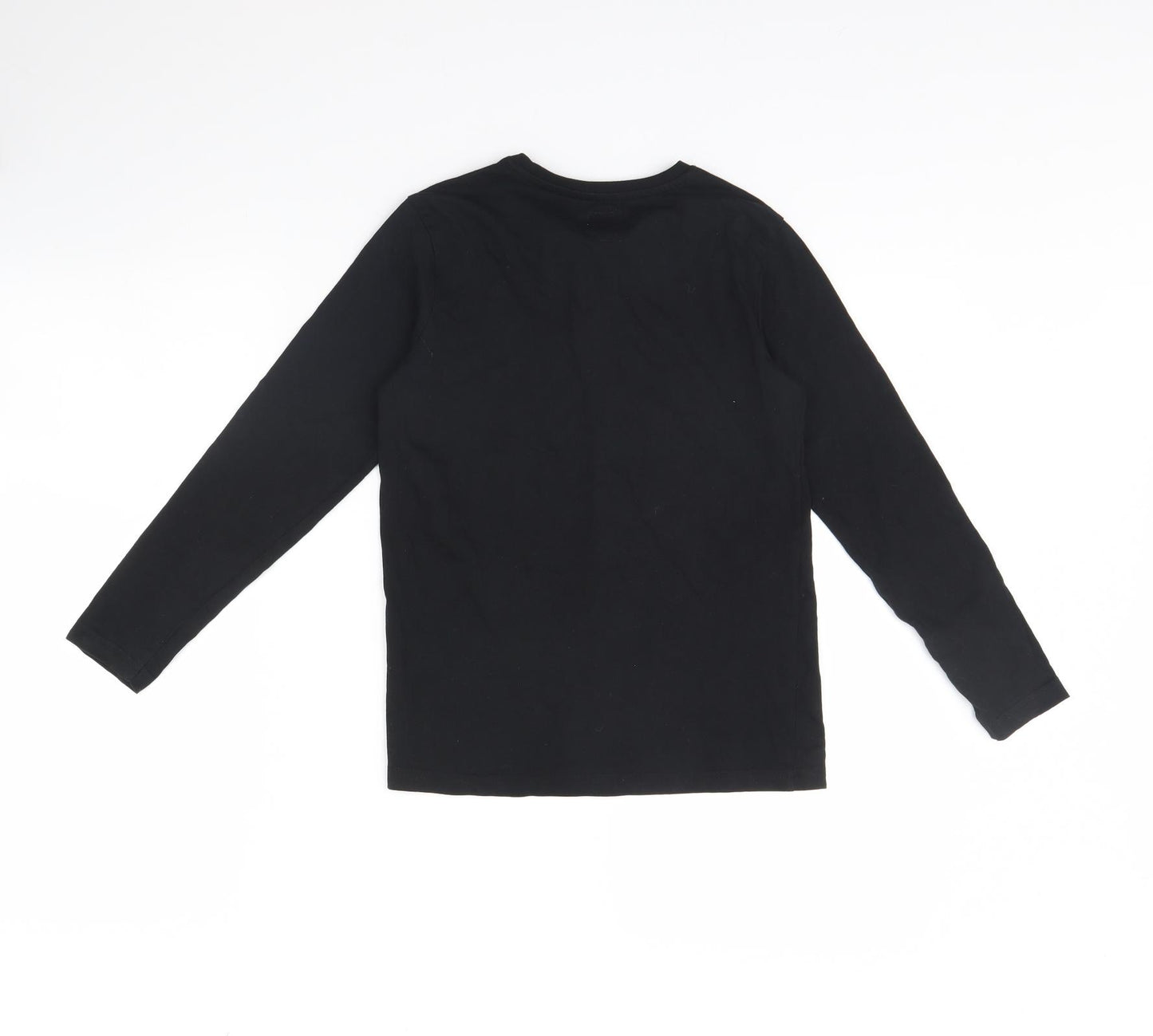 George Boys Black Solid   Pyjama Top Size 9 Years  - Christmas