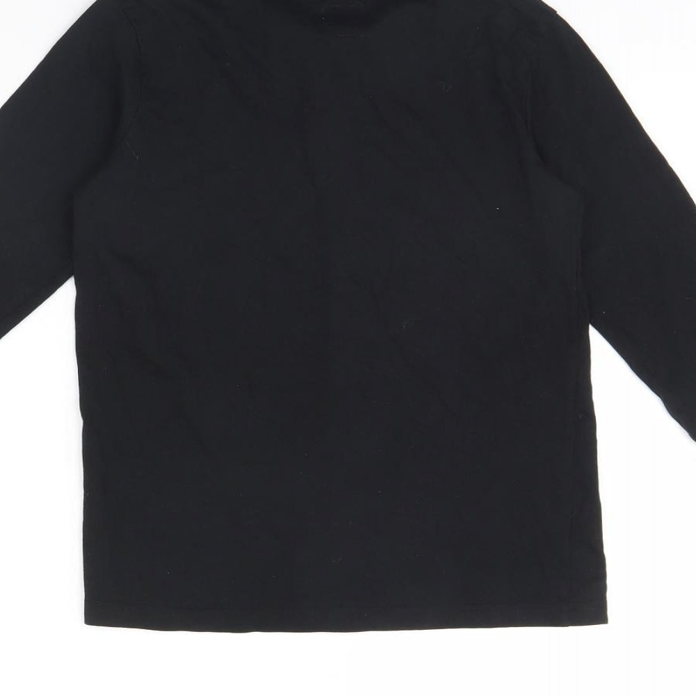 George Boys Black Solid   Pyjama Top Size 9 Years  - Christmas
