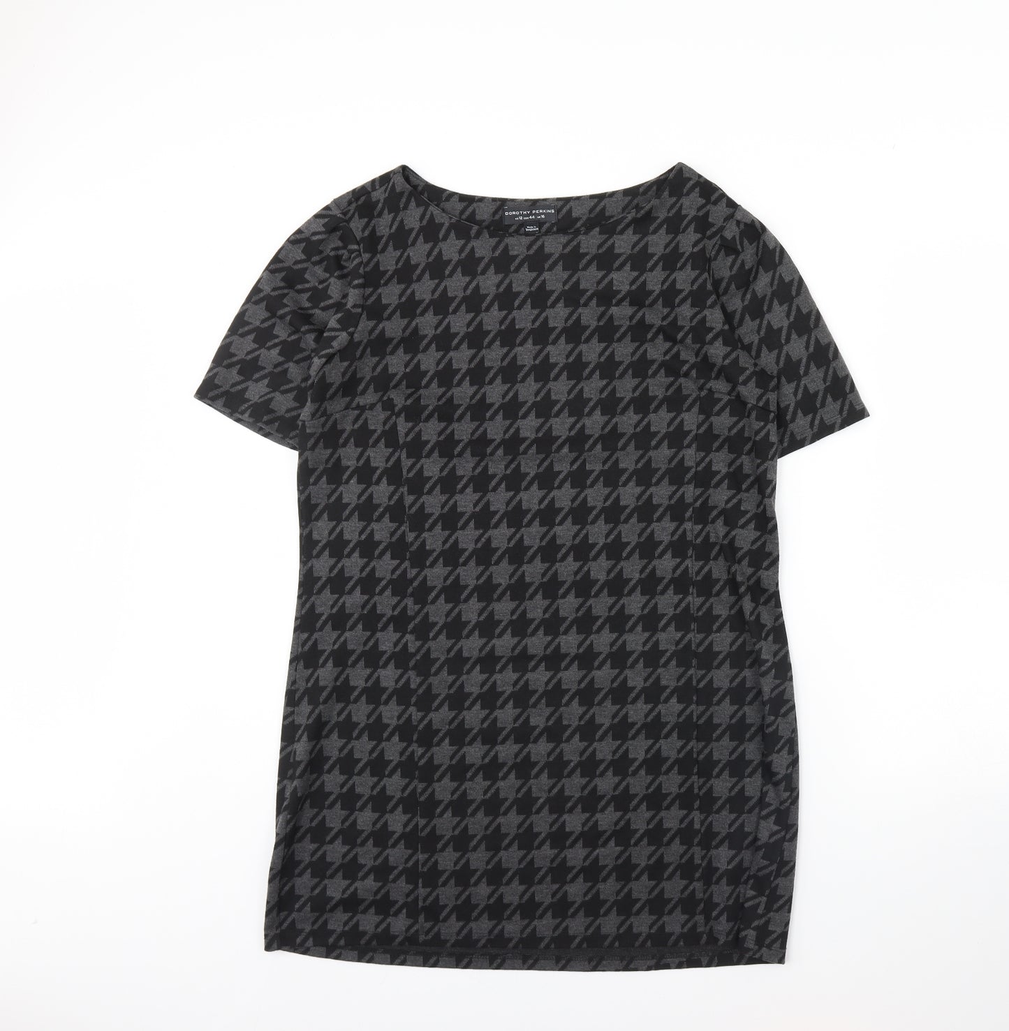 Dorothy Perkins Womens Black Herringbone  Jumper Dress  Size 16