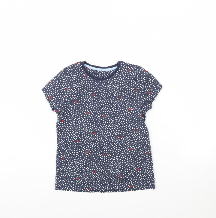George Girls Blue Polka Dot  Basic T-Shirt Size 10 Years