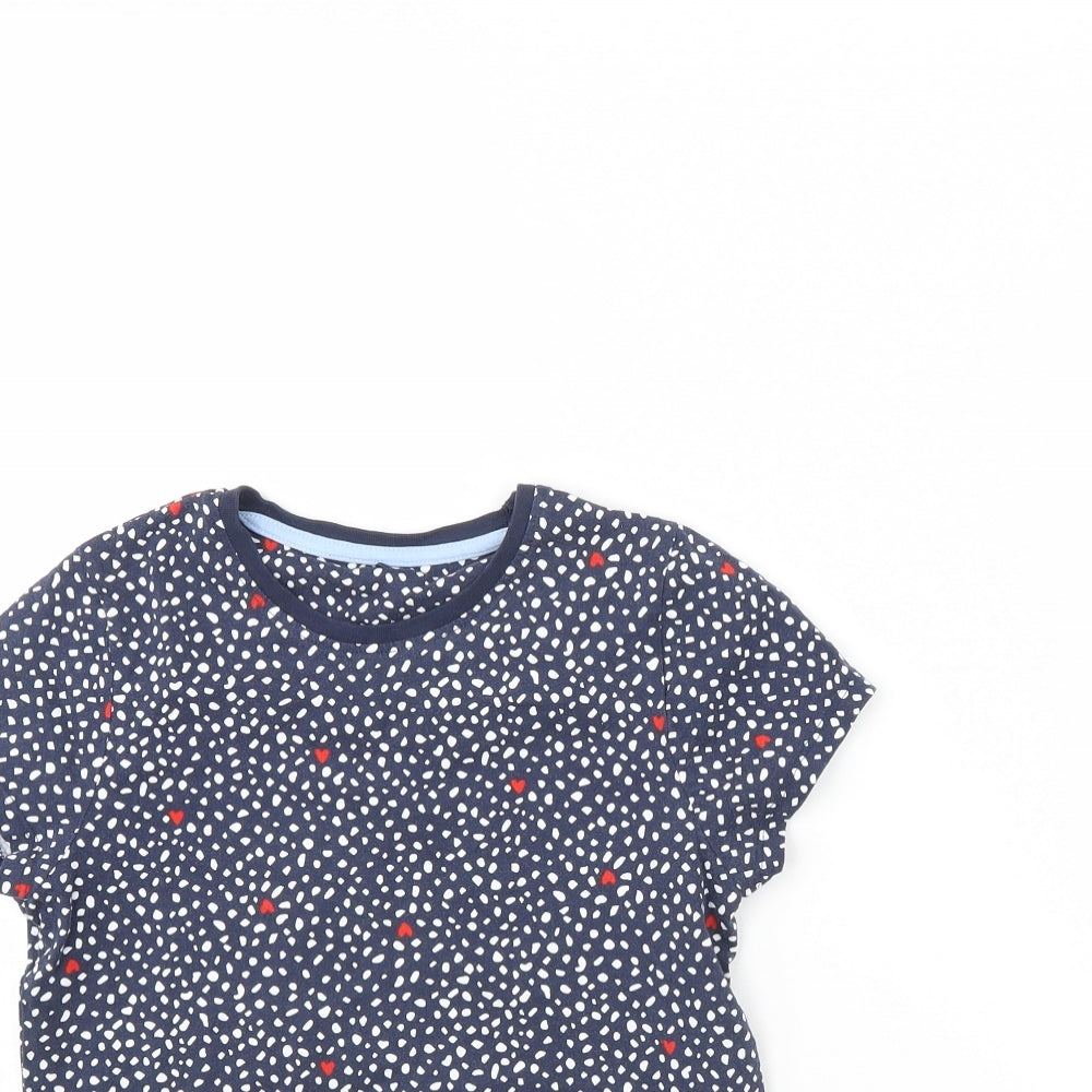 George Girls Blue Polka Dot  Basic T-Shirt Size 10 Years