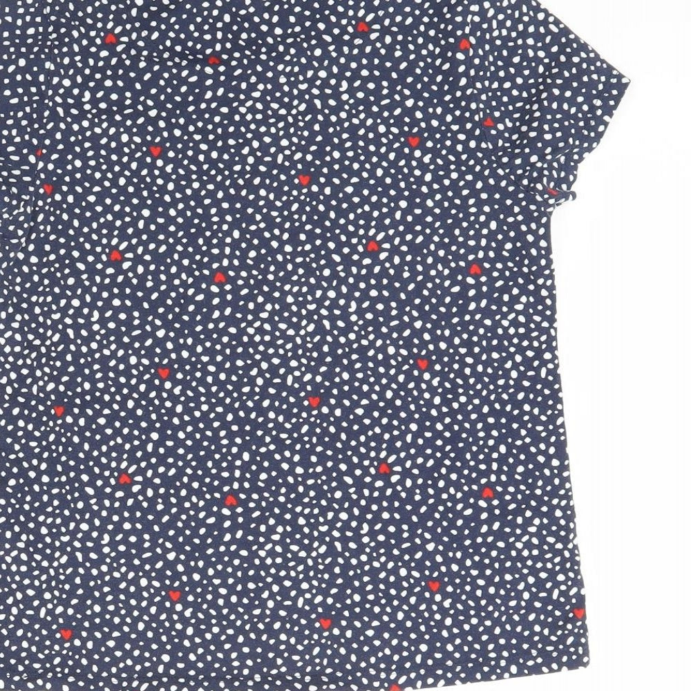 George Girls Blue Polka Dot  Basic T-Shirt Size 10 Years