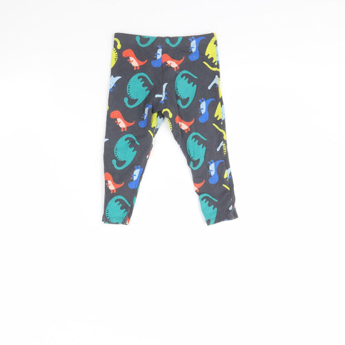 Fred & FLo Baby Grey Animal Print  Capri Trousers Size 12 Months  - Dinosaur