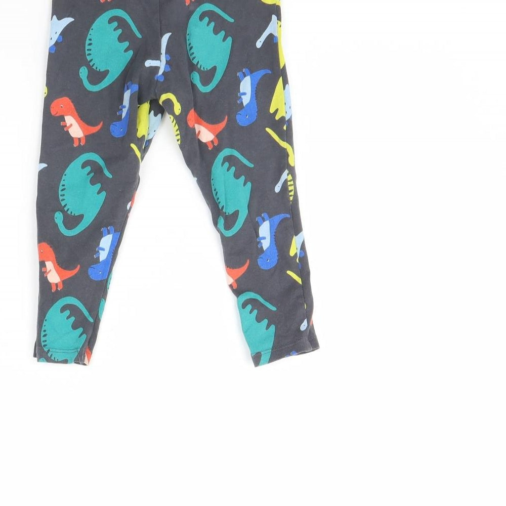 Fred & FLo Baby Grey Animal Print  Capri Trousers Size 12 Months  - Dinosaur