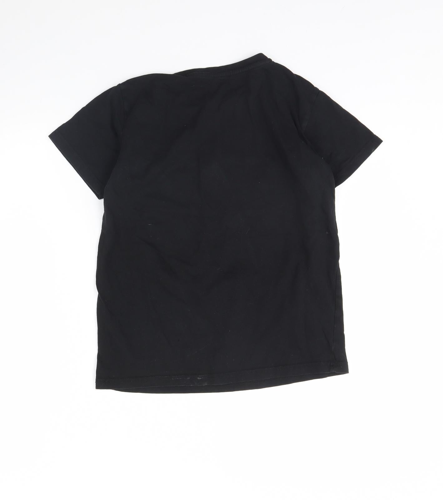 Preworn Boys Black   Basic T-Shirt Size 12 Years  - Football