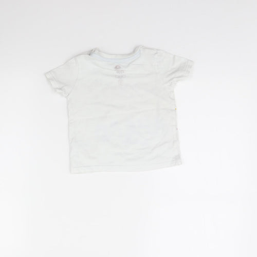 Fred & FLo Baby White   Basic T-Shirt Size 12 Months  - SUNNY