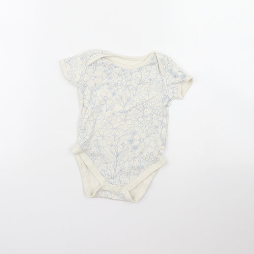 George Baby White Floral  Babygrow One-Piece Size 12 Months