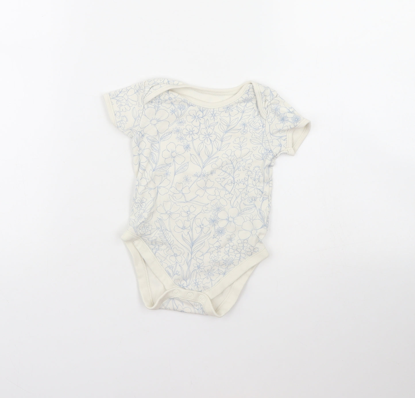 George Baby White Floral  Babygrow One-Piece Size 12 Months