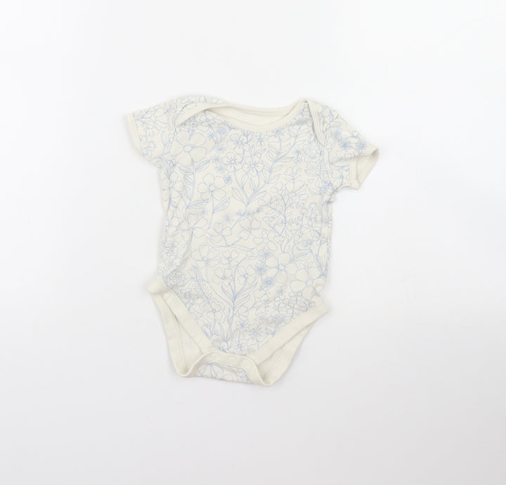 George Baby White Floral  Babygrow One-Piece Size 12 Months